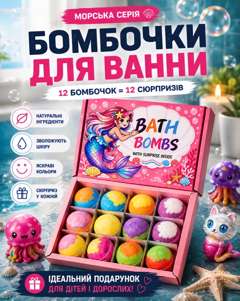Рожевий набір бомбочок Bath Bombs